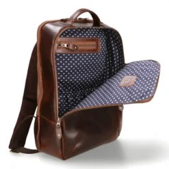 Leder Rucksack Leon - Braun / Dots -Brax Taschen Deutschland Verkaufs-Shop 1051508 1120LEO016DOT6